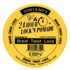 EBIN NEW YORK 24 HOUR LOCK’N POMADE Braid Formula Honey & Bee’s 2.7oz | Ideal for Braiding, Twisting, Edges | Extreme Firm Hold, High Shine | No Residue, No Flaking, Honey Scent(8.25 Fl Oz (Pack of 1))