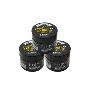 EBIN NEW YORK 24 Hour Colored Edge Tamer 3pack – 0.5 Oz, Jet Black, No Flaking, No Residue, Covers Gray & Roots