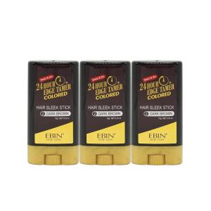 EBIN NEW YORK 24 Hour Colored Sleek Stick_Dark Brown 3pack | Sleek & Go, No Flacking, No Build Up and White Residue(Dark Brown)
