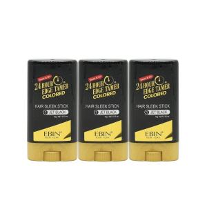 EBIN NEW YORK 24 Hour Colored Sleek Stick_Dark Brown 3pack | Sleek & Go, No Flacking, No Build Up and White Residue(Jet Black)