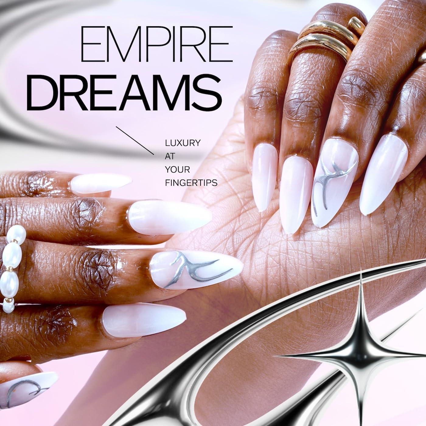 imageEBIN NEW YORK EMPIRE DREAMS Rooftop Views PressOn Nail Set in Long Coffin Style Salon Acrylic Finish Includes Prep Pad Mini Nail File ampamp Nail Glue Cuticle Stick and 24 NailsCuff Me
