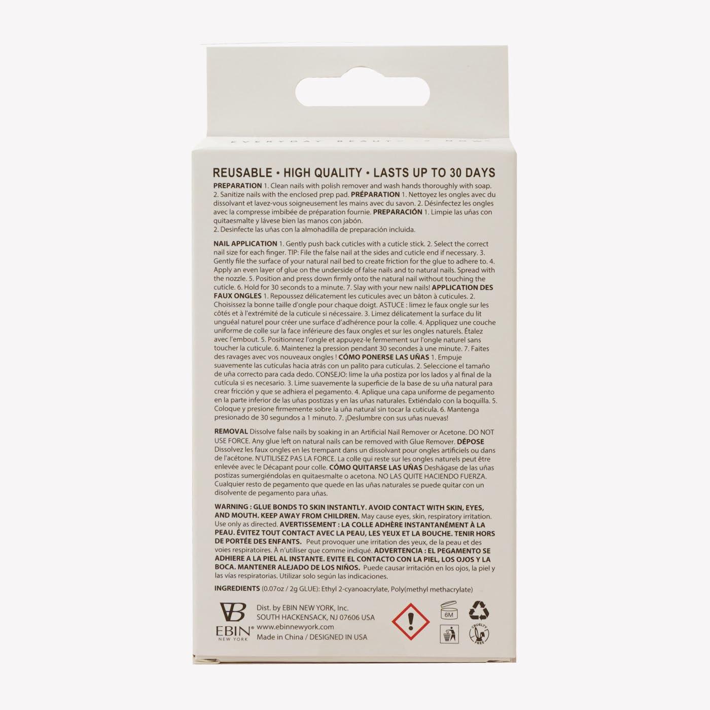 imageEBIN NEW YORK EMPIRE DREAMS Rooftop Views PressOn Nail Set in Long Coffin Style Salon Acrylic Finish Includes Prep Pad Mini Nail File ampamp Nail Glue Cuticle Stick and 24 NailsCuff Me