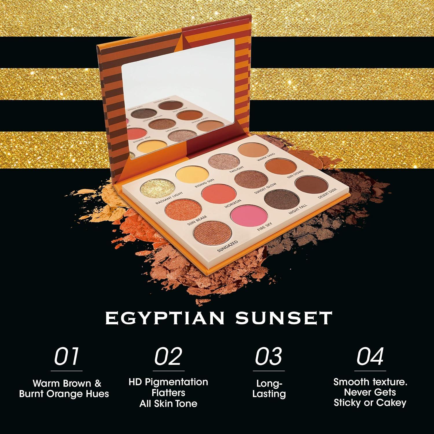 imageEBIN NEW YORK Golden Empire Secret of Pharaoh Eyeshadow Palette Highly Pigmented and Blendable CrueltyFree LongLasting Matte ampamp ShimmerEgyptian Sunset
