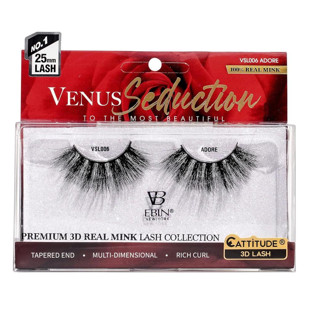 imageCATTITUDE 3D LASHES Venus Seduction Lashes  25mm Reusable 100 Real Mink 3D Lashes Fluffy Cat Eye Look Volume Curl Lashes  Multidimensional  Rich curl  Tapered end  CrushADORE