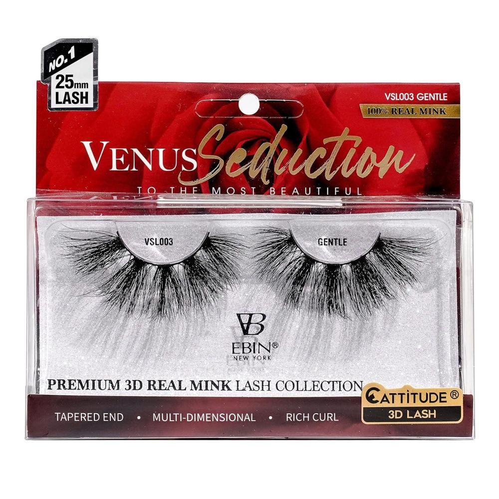 imageCATTITUDE 3D LASHES Venus Seduction Lashes  25mm Reusable 100 Real Mink 3D Lashes Fluffy Cat Eye Look Volume Curl Lashes  Multidimensional  Rich curl  Tapered end  CrushGENTLE
