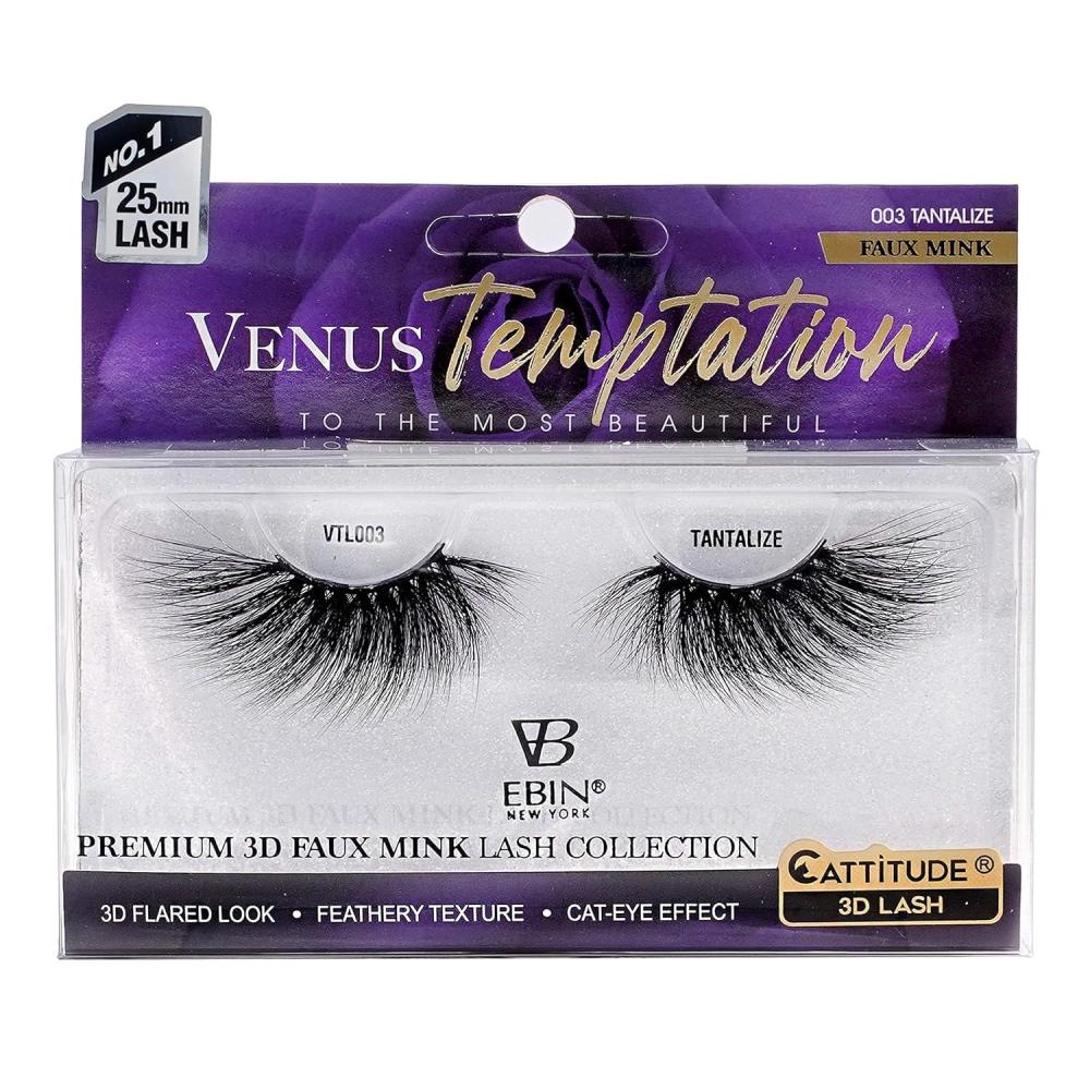 imageCATTITUDE 3D LASHES Venus Temptation  25mm wing style  Faux Mink Lashes  3D flared look  Feathery texture  Cateye effect  ZESTTANTALIZE