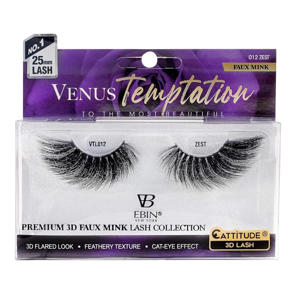imageCATTITUDE 3D LASHES Venus Temptation 25mm wing style Faux Mink Lashes 3D flared look Feathery texture Cateye effect ZESTZEST