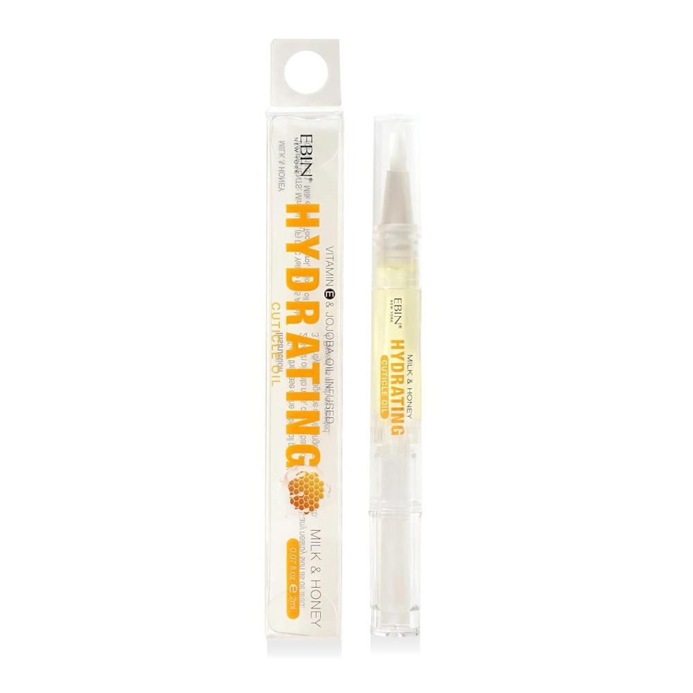 imageEBIN NEW YORK Cuticle Oil Pen  Nourishing Sweet Almond Infused Jojoba Oil and Vitamin E Blend to Soften Cuticles and Strengthen Nails Travel SizeHoney