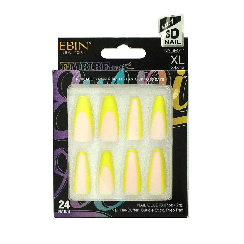 imageEBIN NEW YORK EMPIRE DREAMS  Rooftop Views  PressOn Nail Set in Long Coffin Style Salon Acrylic Finish Includes Prep Pad Mini Nail File ampamp Nail Glue Cuticle Stick and 24 NailsHis Loss