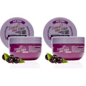 24 Hour Argan Oil Edge Tamer Refresh (8.25oz/ 250ml, Acai Berry) | Extreme Firm Hold, Smooths & Tames Frizz | No Flaking or Drying | High Shine, Long Lasting, All Hair Types, Styling Gel.(8.25 Fl Oz (Pack of 2))