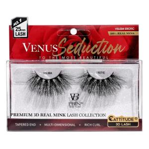 CATTITUDE 3D LASHES Venus Seduction Lashes | 25mm Reusable 100% Real Mink 3D Lashes Fluffy Cat Eye Look Volume Curl Lashes | Multi-dimensional | Rich curl | Tapered end – Crush(EROTIC)
