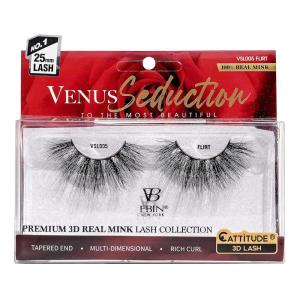 CATTITUDE 3D LASHES Venus Seduction Lashes | 25mm Reusable 100% Real Mink 3D Lashes Fluffy Cat Eye Look Volume Curl Lashes | Multi-dimensional | Rich curl | Tapered end – Crush(FLIRT)
