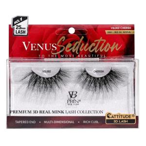 CATTITUDE 3D LASHES Venus Seduction Lashes | 25mm Reusable 100% Real Mink 3D Lashes Fluffy Cat Eye Look Volume Curl Lashes | Multi-dimensional | Rich curl | Tapered end – Crush(CHERISH)
