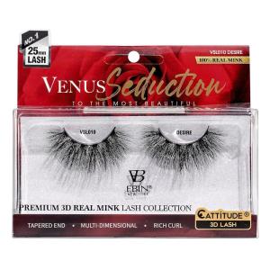 CATTITUDE 3D LASHES Venus Seduction Lashes | 25mm Reusable 100% Real Mink 3D Lashes Fluffy Cat Eye Look Volume Curl Lashes | Multi-dimensional | Rich curl | Tapered end – Crush(DESIRE)