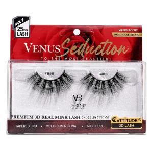 CATTITUDE 3D LASHES Venus Seduction Lashes | 25mm Reusable 100% Real Mink 3D Lashes Fluffy Cat Eye Look Volume Curl Lashes | Multi-dimensional | Rich curl | Tapered end – Crush(ADORE)