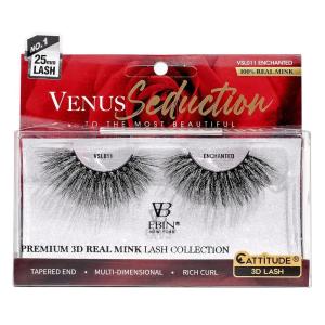 CATTITUDE 3D LASHES Venus Seduction Lashes | 25mm Reusable 100% Real Mink 3D Lashes Fluffy Cat Eye Look Volume Curl Lashes | Multi-dimensional | Rich curl | Tapered end – Crush(ENCHANTED)
