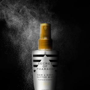 Egyptian Diamond Hair, Face & Body Glitter Mist – Platinum 2.37oz | Quick-Drying, Long-Lasting Shiny Spray for Clothes, Rave, Festival, Travel Essentials | TikTok Trend Items(PLATINUM DIAMOND)