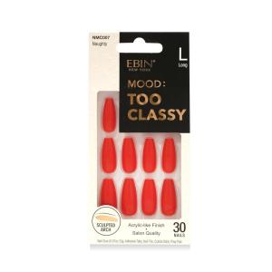 MOOD: TOO CLASSY Press On Nails – Honeymoon | Trendy Medium Almond Shape | Salon Acrylic Finish, Kit Includes 30 Nail Tips, Mini Glue, Adhesive Tabs, Nail File, Cuticle Stick, Prep Pad(Naughty)