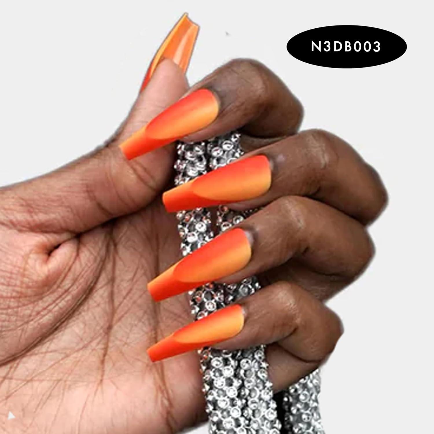 imageEBIN NEW YORK BROOKLYN HOTTIE Pink Aurora Press on Nails Long and Extra Long Coffin Style Festival and Holiday Nails Includes Prep Pad Mini Nail File and Nail Glue Cuticle Stick and 24 NailsHeated