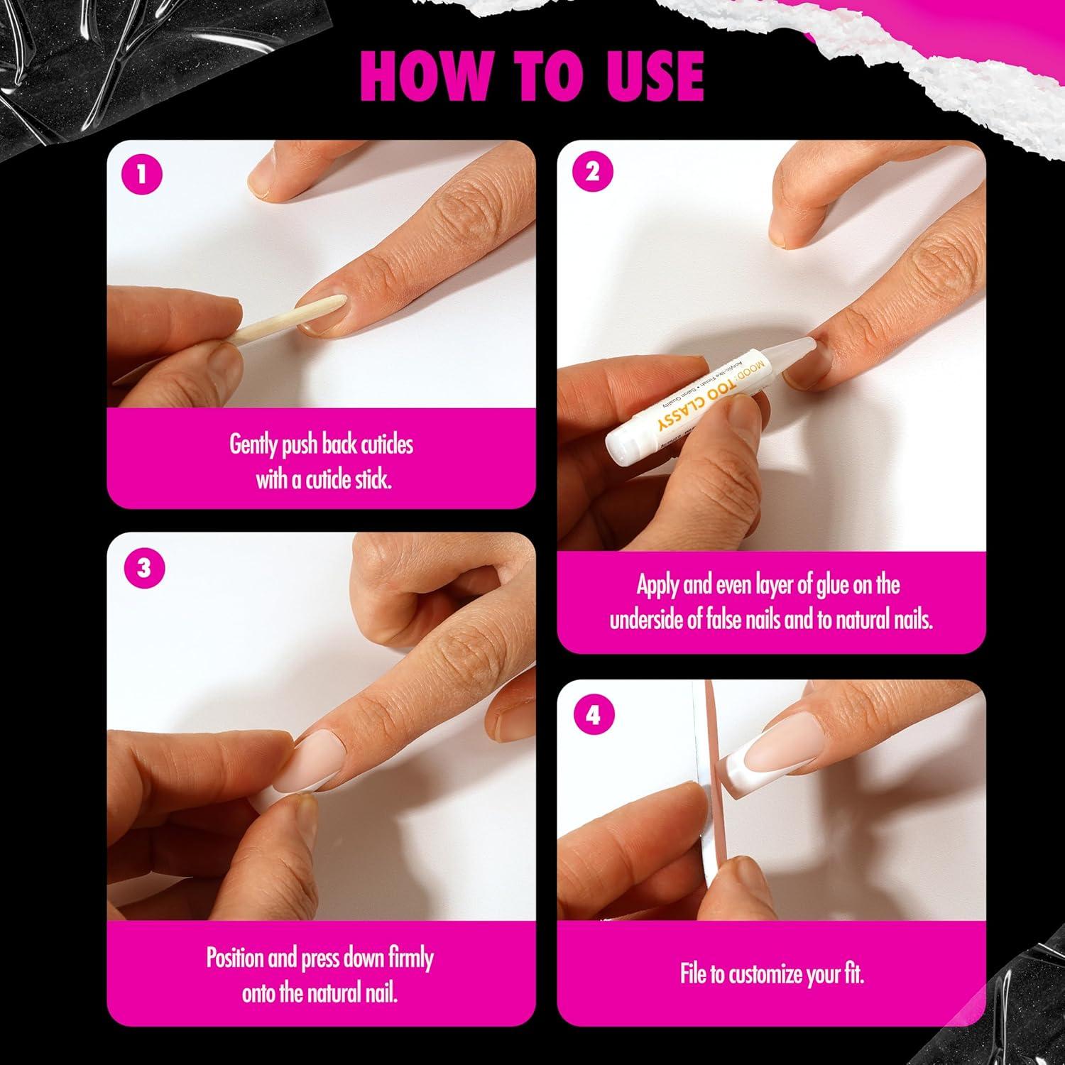 imageEBIN NEW YORK BROOKLYN HOTTIE Pink Aurora Press on Nails Long and Extra Long Coffin Style Festival and Holiday Nails Includes Prep Pad Mini Nail File and Nail Glue Cuticle Stick and 24 NailsHeated