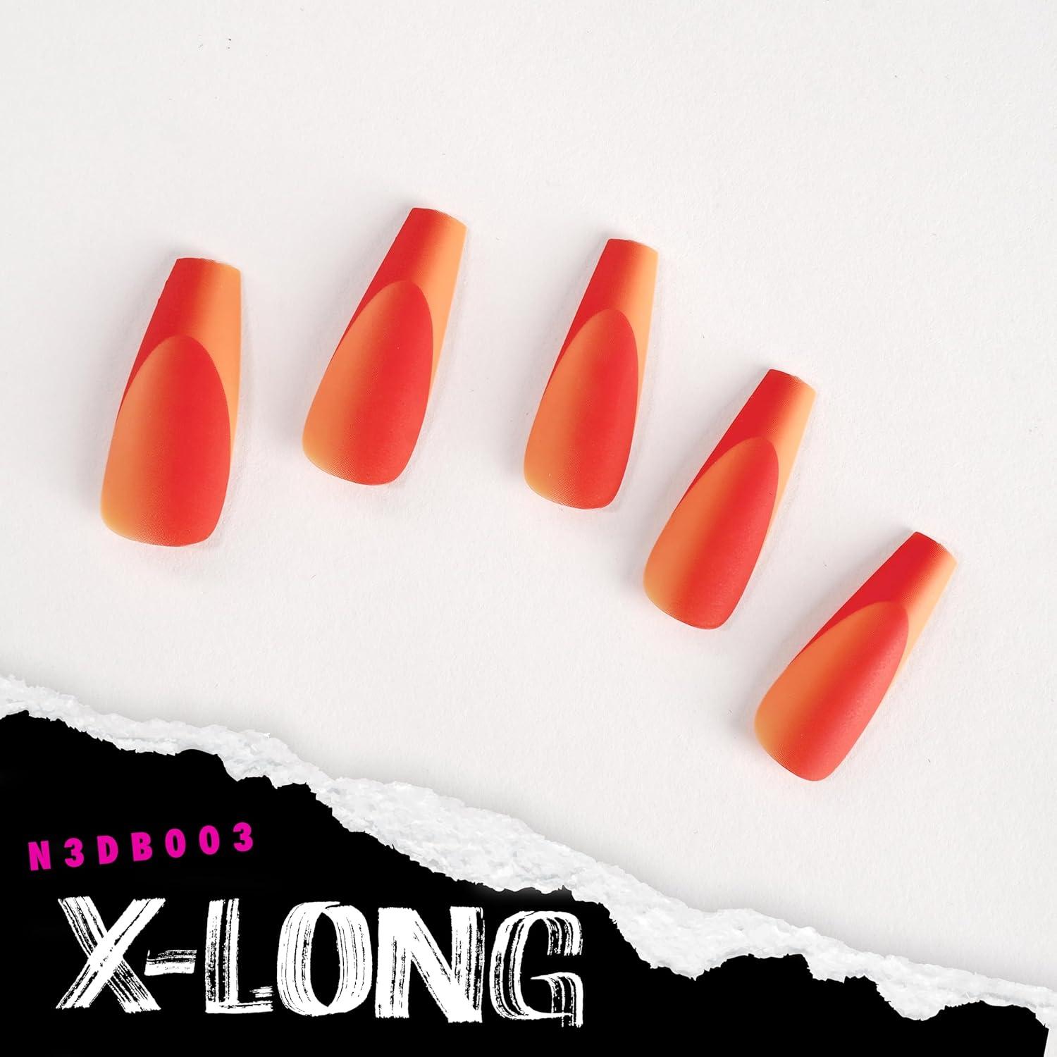 imageEBIN NEW YORK BROOKLYN HOTTIE Pink Aurora Press on Nails Long and Extra Long Coffin Style Festival and Holiday Nails Includes Prep Pad Mini Nail File and Nail Glue Cuticle Stick and 24 NailsHeated