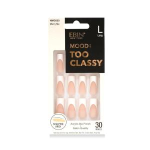MOOD: TOO CLASSY Press On Nails – Marry Me | Trendy Long Coffin Shape | Salon Acrylic Finish, Kit Includes 30 Nail Tips, Mini Glue, Adhesive Tabs, Nail File, Cuticle Stick, Prep Pad(Marry Me)
