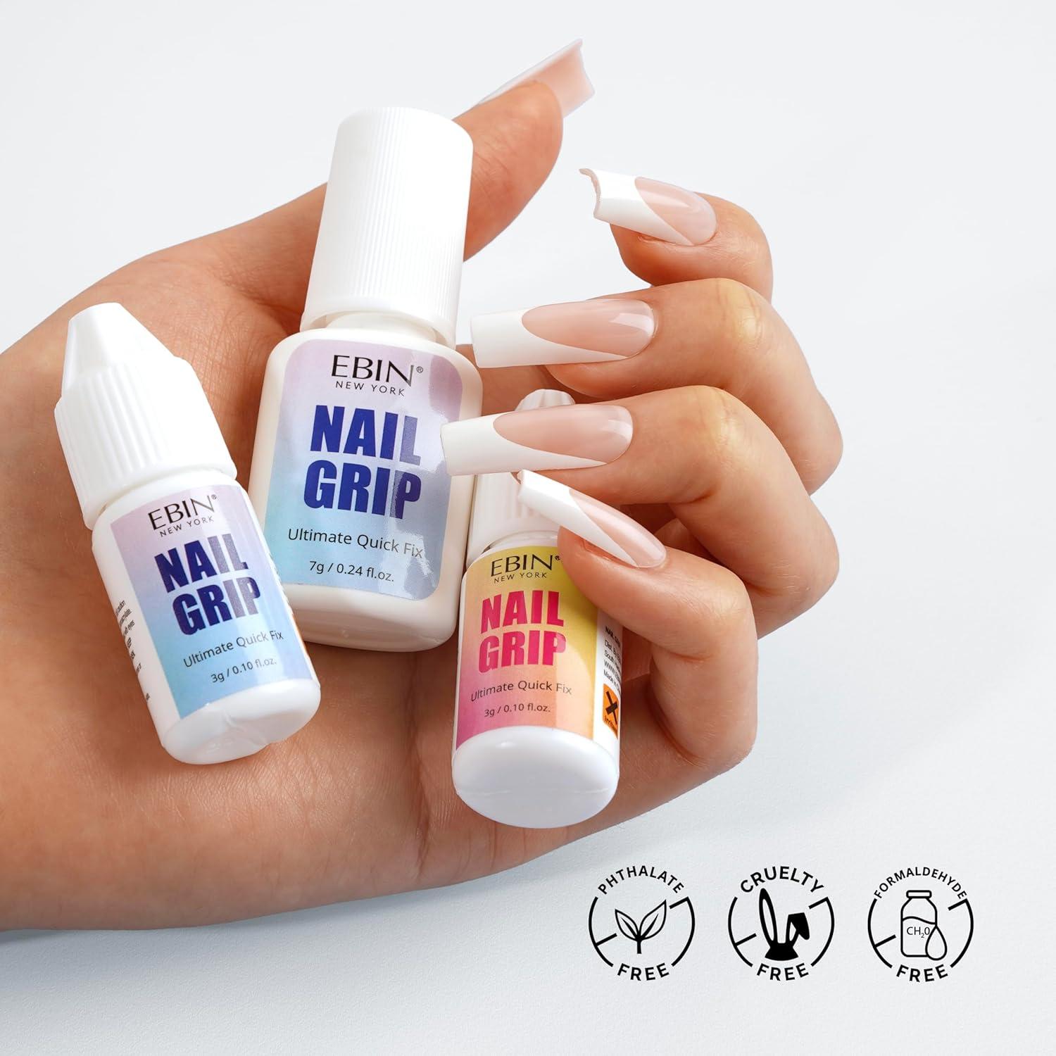 imageNail Grip Clear Drop Quick Dry Lasting Hold Perfect for PressOn Acrylic Nail Tips ampamp Rhinestone Gems Low Odor WaterResistant Easy ApplicatorClear Drop