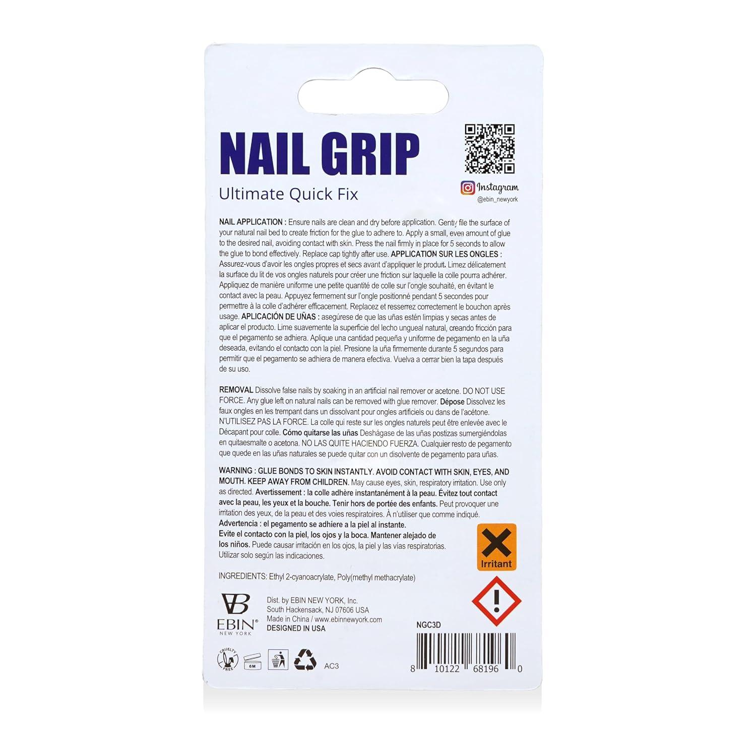 imageNail Grip Clear Drop Quick Dry Lasting Hold Perfect for PressOn Acrylic Nail Tips ampamp Rhinestone Gems Low Odor WaterResistant Easy ApplicatorClear Drop