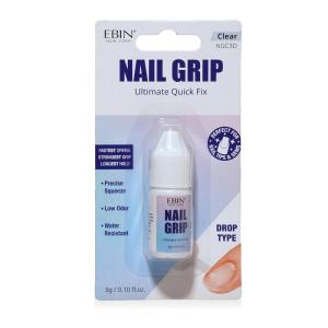 Nail Grip- Clear Drop, Quick Dry, Lasting Hold, Perfect for Press-On, Acrylic, Nail Tips & Rhinestone Gems, Low Odor, Water-Resistant, Easy Applicator(Clear Drop)