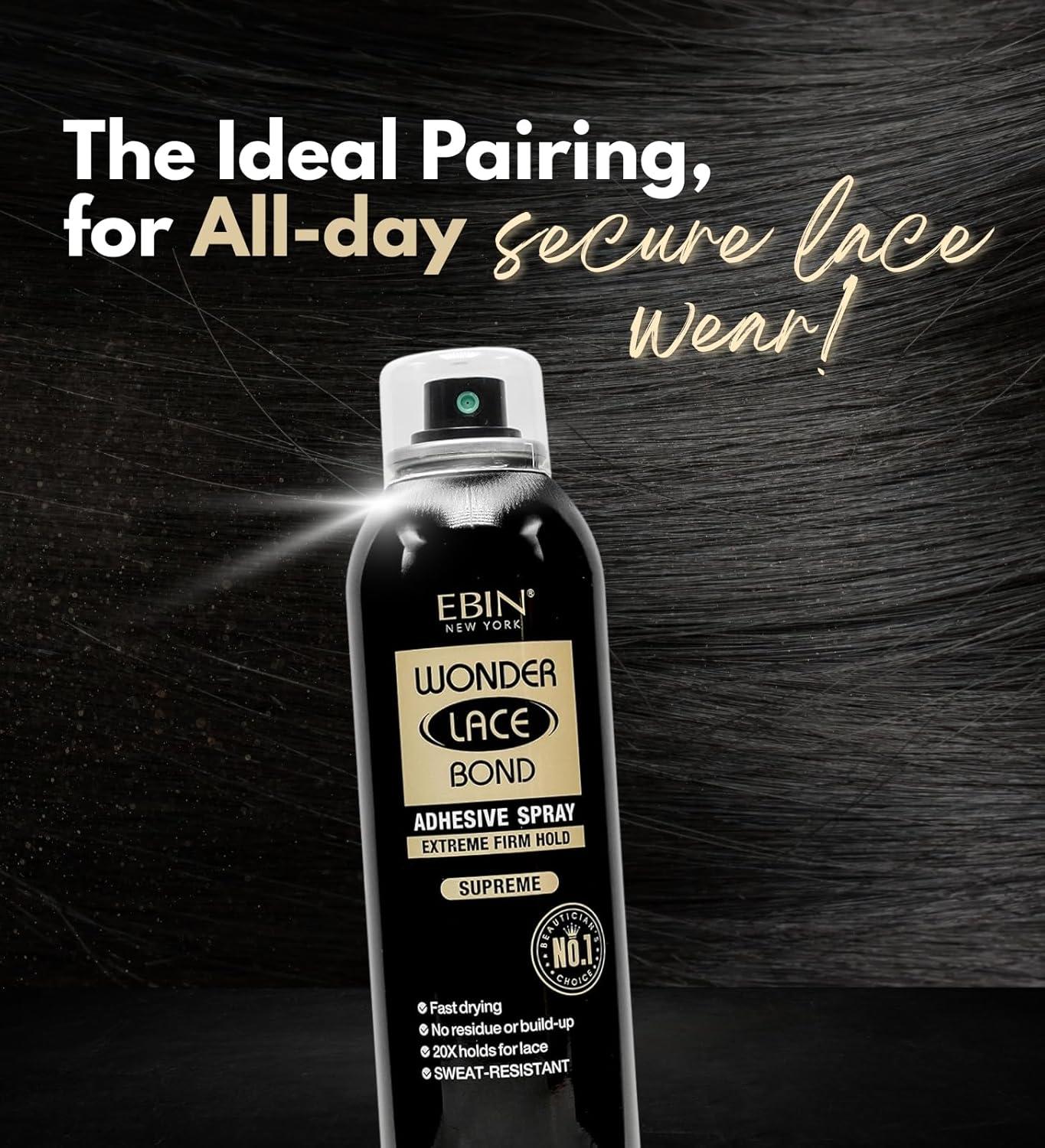 imageEBIN NEW YORK Wonder Lace Bond Adhesive Spray Extreme Firm Hold 142oz 400mlSupreme