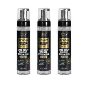EBIN NEW YORK Wonder Lace Bond Melt Mousse 8.5oz/250ml- Extreme Firm Hold (Supreme) | Biotin + Castor Oil | No Residue, Long Lasting Formula with Protecting Edges, Gives Undetectable and Natural Look(2.67 Fl Oz (Pack of 3))