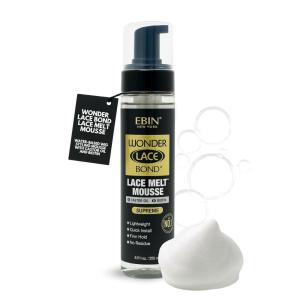 EBIN NEW YORK Wonder Lace Bond Melt Mousse 8.5oz/250ml- Extreme Firm Hold (Supreme) | Biotin + Castor Oil | No Residue, Long Lasting Formula with Protecting Edges, Gives Undetectable and Natural Look(8 Fl Oz (Pack of 1))