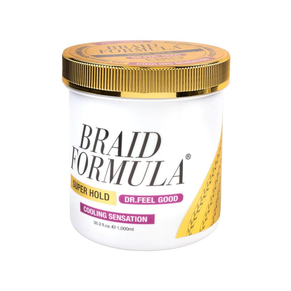 image:imageBraid Formula Dr Feel Good Super Hold 353fl oz  Menthol Infused to give Cooling Sensation Smoothing with High Shine Long Lasting Hold Great for Braids Locks Twists No Residue352 Fl Oz Pack of 1