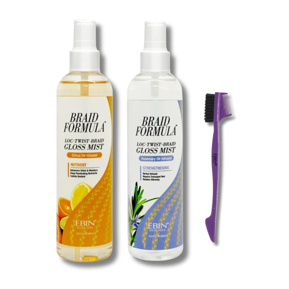 image:imageEBIN NEW YORK Braid Formula Loc Twist Braid Gloss Mist  Aloe Infused Hydrating Moisturizing Scalp Hair mist Itch relief refresh cooling Scalp treatment shine sprayBundle