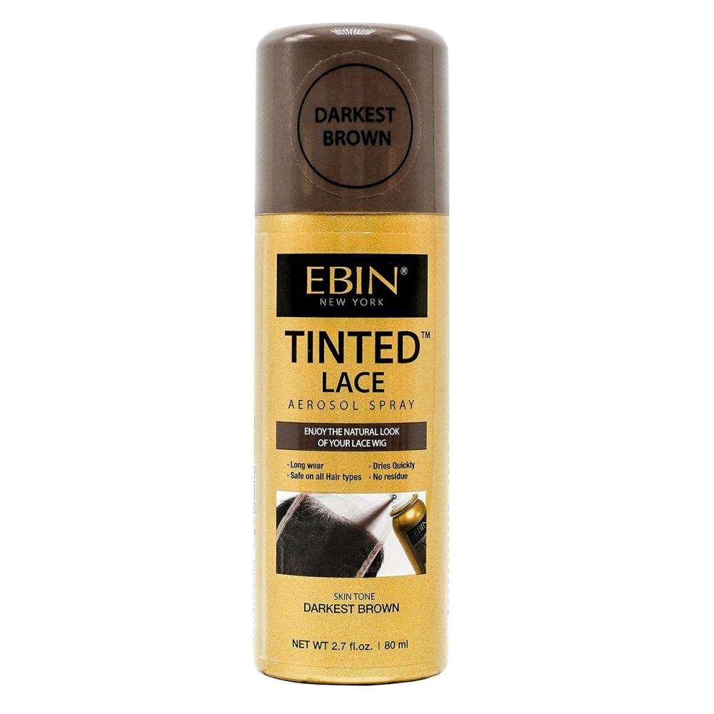 image:imageEBIN NEW YORK Tinted Lace Spray 338oz 100ml  Light Warm Brown  Quick Drying Water Resistant No Residue Even Application Matching Skin Tone Natural LookDarkest Brown