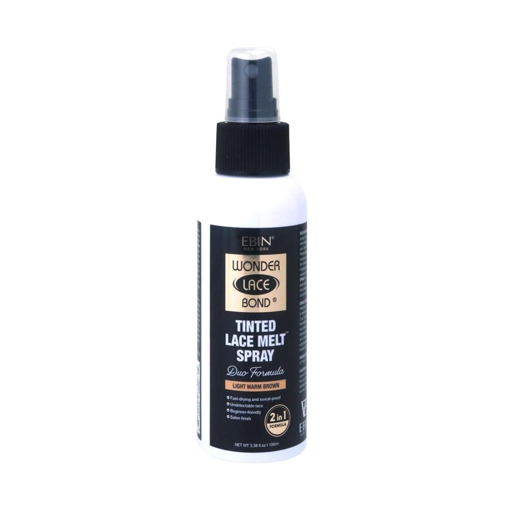 image:imageEBIN NEW YORK Wonder Lace Bond Tinted Lace Melt Pump Spray  Medium Brown  No Residue Even Spray Matching Skin Tone for Natural Look 338oz 100mlLIGHT WARM BROWN