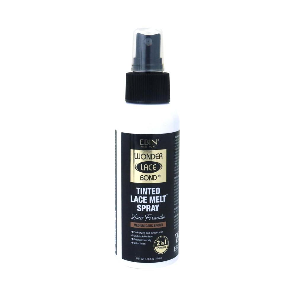 image:imageEBIN NEW YORK Wonder Lace Bond Tinted Lace Melt Pump Spray  Medium Brown  No Residue Even Spray Matching Skin Tone for Natural Look 338oz 100mlMEDIUM DARK BROWN