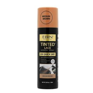 EBIN NEW YORK Tinted Lace Spray 3.38oz/ 100ml – Light Warm Brown | Quick Drying, Water Resistant, No Residue, Even Application, Matching Skin Tone, Natural Look(Medium Brown)