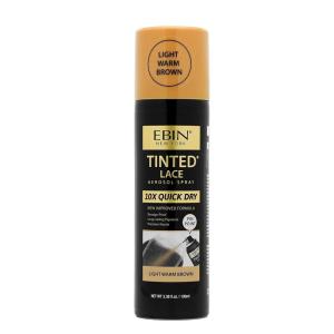 EBIN NEW YORK Tinted Lace Spray 3.38oz/ 100ml – Light Warm Brown | Quick Drying, Water Resistant, No Residue, Even Application, Matching Skin Tone, Natural Look(Light Warm Brown)