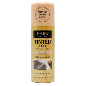 EBIN NEW YORK Tinted Lace Spray 3.38oz/ 100ml – Light Warm Brown | Quick Drying, Water Resistant, No Residue, Even Application, Matching Skin Tone, Natural Look(Medium Warm Beige)