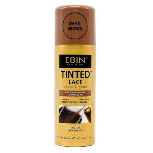 EBIN NEW YORK Tinted Lace Spray 3.38oz/ 100ml – Light Warm Brown | Quick Drying, Water Resistant, No Residue, Even Application, Matching Skin Tone, Natural Look(Dark Brown)