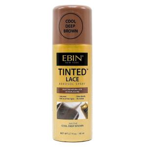 EBIN NEW YORK Tinted Lace Spray 3.38oz/ 100ml – Light Warm Brown | Quick Drying, Water Resistant, No Residue, Even Application, Matching Skin Tone, Natural Look(Cool Deep Brown)