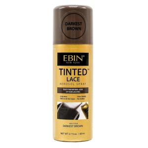 EBIN NEW YORK Tinted Lace Spray 3.38oz/ 100ml – Light Warm Brown | Quick Drying, Water Resistant, No Residue, Even Application, Matching Skin Tone, Natural Look(Darkest Brown)