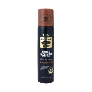 EBIN NEW YORK Wonder Lace Bond Tinted Lace Melt Aerosol Spray – Dark Brown 3.38oz/ 100ml – Quick Dry No Transfer Formula, Humid Resistant, Infused with Keratin for Protect Skin, Paraben Free(MEDIUM DARK BROWN)