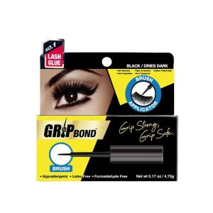 EBIN NEW YORK Grip Bond 2 in 1 Eyelash Glue & Eyeliner Brown 0.02 oz | Fast Dry Strong Hold Smudge Resistant Latex Free for Sensitive Eyes(Brush (Black))