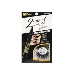 EBIN NEW YORK Grip Bond 2 in 1 Eyelash Glue & Eyeliner Brown 0.02 oz | Fast Dry Strong Hold Smudge Resistant Latex Free for Sensitive Eyes(Glue Eyeliner & Lash (Black))