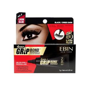 EBIN NEW YORK Grip Bond 2 in 1 Eyelash Glue & Eyeliner Brown 0.02 oz | Fast Dry Strong Hold Smudge Resistant Latex Free for Sensitive Eyes(Tube (Black))