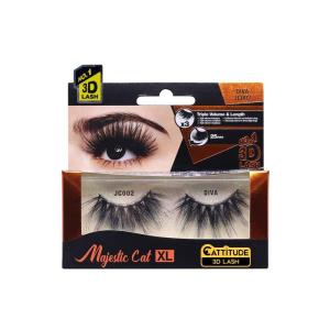 EBIN NEW YORK Cattitude 3D Lash Doll Cat – Genevieve 3D Lash Look Long Voluminous Wispy Hair Lightweight Comfortable Wear Reusable(Majestic Cat – Diva)