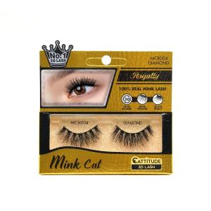 EBIN NEW YORK Royalty Mink Cattitude 3D Lash – Diamond Real Mink 3D Lash Wispy Fluffy Reusable Medium Length Staggered Lash For Feathery Fluffy Effect(Mink Cat Royalty – Diamond)