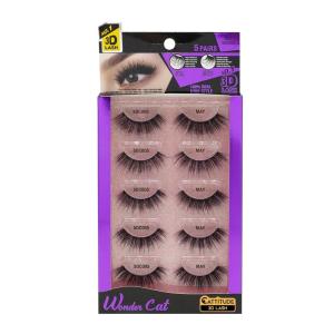 EBIN NEW YORK Cattitude 3D Lash 5 Pair – Wonder Cat 3D Faux Mink Lash Enviable Volume Lightweight Comfortable Wear Double Layered Wispy Lash Fullness Reusable(5 Count (Pack of 1))